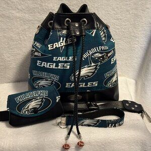 🦅 Handmade Philadelphia Eagles Bucket Bag Set